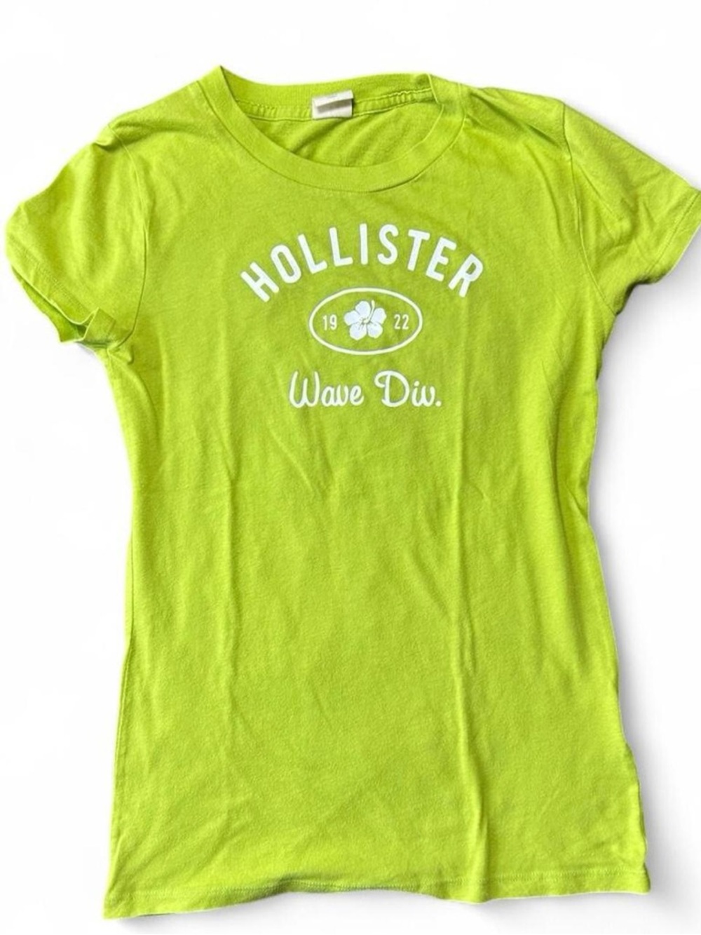 Hollister Bright Green Slim Fit Tee Y2K Size M (Fits S/XS)